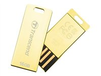 Transcend JetFlash Luxury Series T3G - Clé USB - 16 Go - USB 2.0 - argent brillant TS16GJFT3G
