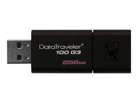 Kingston DataTraveler 100 G3 - Clé USB - 256 Go - USB 3.0 - noir DT100G3/256GB