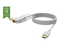 VISION Techconnect - Câble vidéo/audio - USB, HD-15 (VGA), mini jack stéréo mâle pour HDMI mâle - 2 m - noir - vis moletées TC 2MVGAHDMI