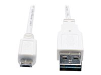 Tripp Lite 6in USB 2.0 High Speed Cable Reversible A to 5Pin Micro B M/M White 6" - Câble USB - Micro-USB de type B (M) pour USB (M) - USB 2.0 - 15 cm - blanc UR050-06N-WH