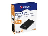 Verbatim Pocket Hard Drive - Disque dur - 250 Go - externe (portable) - USB 2.0 - noir piano luisant 47507