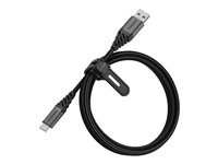 OtterBox Premium - Câble USB - 24 pin USB-C (M) pour USB (M) - USB 2.0 - 3 A - 1 m - noir cendre foncé 78-52664