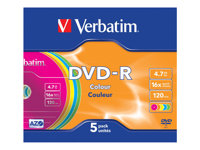 Verbatim Colours - 5 x DVD-R - 4.7 Go 16x 43557