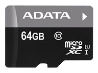 ADATA Premier - Carte mémoire flash (adaptateur microSDXC vers SD inclus(e)) - 64 Go - UHS Class 1 / Class10 - microSDXC UHS-I - pour les particuliers AUSDX64GUICL10A1-RA1