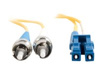 C2G LC-ST 9/125 OS1 Duplex Singlemode PVC Fiber Optic Cable (LSZH) - Cordon de raccordement - mode unique ST (M) pour mode unique LC (M) - 15 m - fibre optique - duplex - 9 / 125 micromètres - OS1 - sans halogène - jaune 85601