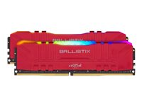 Ballistix RGB - DDR4 - kit - 16 Go: 2 x 8 Go - DIMM 288 broches - 3600 MHz / PC4-28800 - CL16 - 1.35 V - mémoire sans tampon - non ECC - rouge BL2K8G36C16U4RL