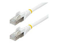 StarTech.com 2m CAT6a Ethernet Cable - White - Low Smoke Zero Halogen (LSZH) - 10GbE 500MHz 100W PoE++ Snagless RJ-45 w/Strain Reliefs S/FTP Network Patch Cord - Cordon de raccordement - RJ-45 (M) pour RJ-45 (M) - 2 m - S/FTP - CAT 6a - IEEE 802.3bt - sans halogène, moulé, sans crochet, bloqué - blanc NLWH-2M-CAT6A-PATCH