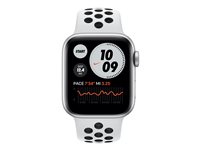 Apple Watch Nike Series 6 (GPS) - 40 mm - aluminium argenté - montre intelligente avec bracelet sport Nike - fluoroélastomère - platine pure/noir - taille du bracelet : S/M/L - 32 Go - Wi-Fi, Bluetooth - 30.5 g M00T3NF/A