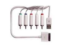 Urban Factory - Câble vidéo / audio / alimentation - vidéo composante/audio - RCA, USB (alimentation uniquement) mâle pour Apple Dock mâle - 1 m - pour Apple iPad/iPhone/iPod (Apple Dock) CBL22UF