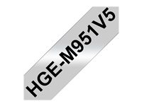 Brother HGE-M951V5 - Noir sur argent - Rouleau (2,4 cm x 8 m) 5 cassette(s) ruban laminé - pour P-Touch PT-9500pc, PT-9700PC, PT-9800PCN; P-Touch R RL-700S HGEM951V5