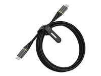 OtterBox Premium - Câble USB - 24 pin USB-C (M) pour 24 pin USB-C (M) - USB 2.0 - 3 A - 2 m - Prise en charge de Power Delivery - noir glamour 78-52678