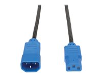 Tripp Lite 4ft Computer Power Cord Extension Cable C14 to C13 Blue 10A 18AWG 4' - Rallonge de câble d'alimentation - IEC 60320 C14 pour IEC 60320 C13 - CA 100-250 V - 10 A - 1.2 m - noir, bleu P004-004-BL