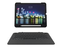 ZAGG Slim Book Go - Clavier et étui - rétro-éclairé - Bluetooth - Français - noir clavier, noir étui - pour Apple 10.2-inch iPad (7ème génération) 103304788