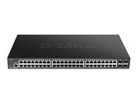 D-Link DGS 1250-52XMP - Commutateur - L3 Lite - intelligent - 48 x 10/100/1000 (PoE) + 4 x 10 Gigabit SFP+ - Montable sur rack - PoE (370 W) DGS-1250-52XMP