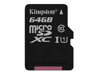 Kingston Canvas Select - Carte mémoire flash (adaptateur microSDXC vers SD inclus(e)) - 64 Go - UHS-I U1 / Class10 - microSDXC UHS-I SDCS/64GB