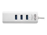 Tripp Lite USB 3.0 SuperSpeed to Gigabit Ethernet NIC Network Adapter w/ 3 Port USB Hub - Adaptateur réseau - USB 3.0 - Gigabit Ethernet x 1 + USB 3.0 x 3 - argent U336-U03-GB