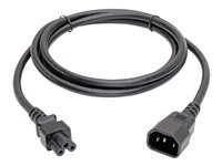 Tripp Lite 6in Laptop Power Cord Adapter Cable C14 to C5 2.5A 18AWG 6" - Câble d'alimentation - IEC 60320 C14 pour IEC 60320 C5 - CA 100-250 V - 15 cm - noir P014-06N