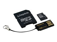Kingston Multi-Kit / Mobility Kit - Carte mémoire flash (adaptateur microSDHC - SD inclus(e)) - 16 Go - Class 10 - micro SDHC - avec USB Reader MBLY10G2/16GB