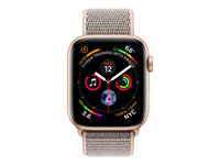 Apple Watch Series 4 (GPS) - 44 mm - or-aluminium - montre intelligente avec boucle sport - nylon tissé - sable rose - taille de bande 145-220 mm - 16 Go - Wi-Fi, Bluetooth - 36.7 g MU6G2NF/A