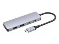 DLH - Concentrateur (hub) - USB-C (M) avec 2x USB-C (F) et 2x USB-A (F) DY-TU5125
