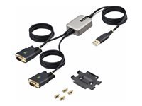 StarTech.com 13ft (4m) 2-Port USB to Serial Adapter Cable, Interchangeable DB9 Screws/Nuts, COM Retention, USB-A to DB9 RS232, FTDI, Level-4 ESD Protection, Windows/macOS/ChromeOS/Linux - Rugged TPE Construction (2P6FFC-USB-SERIAL) - Câble USB / série - USB (M) pour DB-9 (M) vissable - 4 m - noir 2P6FFC-USB-SERIAL