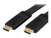 StarTech.com Câble plat - HDMI vers HDMI avec Ethernet - Ultra HD 4k x 2k - 4,6 m (HDMIMM15FL) - HDMI avec câble Ethernet - HDMI (M) pour HDMI (M) - 4.6 m - noir HDMIMM15FL