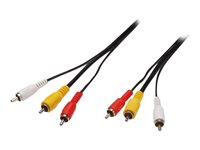 Uniformatic - Câble vidéo/audio - vidéo / audio composite - phono RCA x 3 mâle pour phono RCA x 3 mâle - 5 m SPU40404