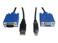Tripp Lite 10ft KVM Switch USB Cable Kit for KVM Switch B006-VU4-R - Câble vidéo / USB - USB, HD-15 (VGA) (M) pour HD-15 (VGA), USB type B - 3 m - moulé P758-010