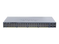 Cisco Catalyst 2960X-48FPD-L - Commutateur - Géré - 48 x 10/100/1000 (PoE+) + 2 x 10 Gigabit SFP+ - de bureau, Montable sur rack - PoE+ (740 W) WS-C2960X-48FPD-L