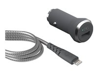 BigBen Connected Force Power - Kit d'adaptateur secteur - (adaptateur d'alimentation de voiture, câble d'alimentation USB) - pour Apple iPad/iPhone/iPod (Lightning) FPCACMFI1.2MG