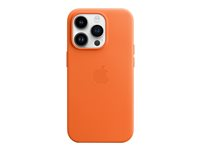 Apple - Coque de protection pour téléphone portable - avec MagSafe - cuir - orange - pour iPhone 14 Pro MPPL3ZM/A