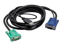 APC - Câble clavier / vidéo / souris (KVM) - USB, HD-15 (VGA) (M) pour HD-15 (VGA) (M) - 7.62 m - pour P/N: AP5201, AP5202, AP5808, AP5816, KVM1116R AP5823