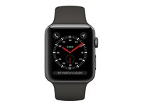 Apple Watch Series 3 (GPS + Cellular) - 42 mm - espace gris en aluminium - montre intelligente avec bande sport - fluoroélastomère - gris - taille de bande 140-210 mm - 16 Go - Wi-Fi, Bluetooth - 4G - 34.9 g MR302ZD/A