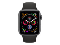Apple Watch Series 4 (GPS) - 40 mm - espace gris en aluminium - montre intelligente avec bande sport - fluoroélastomère - noir - taille de bande 130-200 mm - 16 Go - Wi-Fi, Bluetooth - 30.1 g MU662NF/A