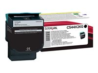 Lexmark - À rendement extrêmement élevé - noir - original - cartouche de toner LCCP - pour Lexmark C544, C546, X544, X546, X548 C544X2KG