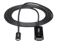 StarTech.com Câble USB C vers HDMI 6 pieds (2 m), câble adaptateur vidéo USB Type C 4K 60 Hz vers HDMI 2.0, compatible Thunderbolt 3, ordinateur portable vers moniteur/écran HDMI, câble DP 1.2 Alt Mode HBR2, noir - câble vidéo USB-C 4K (CDP2HD2MBNL ) - Câble adaptateur - 24 pin USB-C mâle pour HDMI mâle - 2 m - noir - support pour 4K60Hz (3840 x 2160) - pour P/N: TB4CDOCK CDP2HD2MBNL