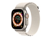 Apple Watch Ultra - 49 mm - titane - montre intelligente avec Boucle Alpine - textile - droit - taille du bracelet : L - 32 Go - Wi-Fi, LTE, UWB, Bluetooth - 4G - 61.3 g MQFT3NF/A