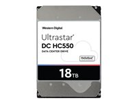 WD Ultrastar DC HC550 WUH721818ALE6L1 - Disque dur - chiffré - 18 To - interne - 3.5" - SATA 6Gb/s - 7200 tours/min - mémoire tampon : 512 Mo - Self-Encrypting Drive (SED), TCG Enterprise 0F38458