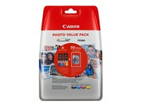 Canon CLI-551 C/M/Y/BK Photo Value Pack - Pack de 4 - 7 ml - noir, jaune, cyan, magenta - original - blister - réservoir d'encre/kit papiers - pour PIXMA iP8750, iX6850, MG5550, MG5650, MG5655, MG6450, MG6650, MG7150, MG7550, MX725, MX925 6508B005