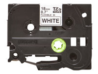 Brother TZe-FX241 - Adhésif - noir sur blanc - rouleau (1,8 cm x 8 m) 1 cassette(s) ruban ID flexible - pour Brother PT-D600; P-Touch PT-1880, D450, D800, E550, E800, P900, P950; P-Touch EDGE PT-P750 TZEFX241