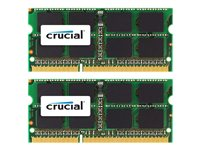 Crucial - DDR3 - kit - 8 Go: 2 x 4 Go - SO DIMM 204 broches - 1333 MHz / PC3-10600 - CL9 - 1.35 / 1.5 V - mémoire sans tampon - non ECC - pour Apple iMac; Mac mini (milieu 2011); MacBook Pro (Après 2011, Début 2011) CT2K4G3S1339M