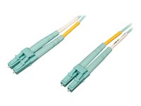 Eaton Tripp Lite Series 10Gb/40Gb/100Gb Duplex Multimode 50/125 OM4 LSZH Fiber Patch Cable (LC/LC), Aqua, 2M (6.6 ft.) - Cordon de raccordement - LC multi-mode (M) pour LC multi-mode (M) - 2 m - fibre optique - duplex - 50 / 125 microns - OM4 - turquoise N820-02M-OM4
