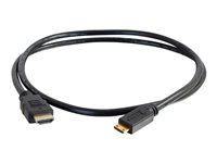 C2G Value Series 2m High Speed HDMI to HDMI Mini Cable with Ethernet - 4K - UltraHD - Câble HDMI avec Ethernet - HDMI mâle pour 19 pin mini HDMI Type C mâle - 2 m - noir 82008