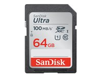 SanDisk Ultra - Carte mémoire flash - 64 Go - UHS-I U1 / Class10 - SDXC UHS-I SDSDUNR-064G-GN6IN