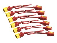 APC Power Cord Kit - Câble d'alimentation - IEC 60320 C19 pour IEC 60320 C20 - 16 A - 61 cm - rouge (pack de 6) - pour P/N: SMT2200I-AR, SMT2200R2I-AR, SMT3000I-AR, SMT3000R2I-AR, SMX3000HVTUS, SRT10RMXLIX806 AP8716SX340