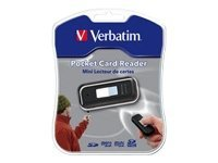 Verbatim Pocket Card Reader - Lecteur de carte (MMC, SD, miniSD, RS-MMC, microSD, MMCmicro, SDHC) - USB 47128