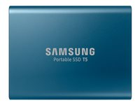 Samsung T5 MU-PA500 - Disque SSD - chiffré - 500 Go - externe (portable) - USB 3.1 Gen 2 (USB-C connecteur) - AES 256 bits - Bleu océan MU-PA500B/EU