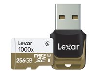 Lexar Professional - Carte mémoire flash - 256 Go - UHS-II U3 / Class10 - 1000x - microSDXC UHS-II - avec lecteur de carte USB 3.0 LSDMI256CBNL1000R