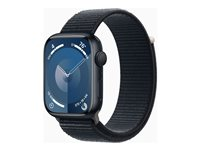 Apple Watch Series 9 (GPS) - 45 mm - aluminium minuit - montre intelligente avec boucle sport - deux couches de matières textiles tissées - minuit - 64 Go - Wi-Fi, UWB, Bluetooth - 38.7 g MR9C3QF/A