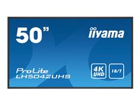 iiyama ProLite LH5042UHS-B1 - Classe de diagonale 50" (49.5" visualisable) écran LCD rétro-éclairé par LED - signalisation numérique - 4K UHD (2160p) 3840 x 2160 - noir mat LH5042UHS-B1